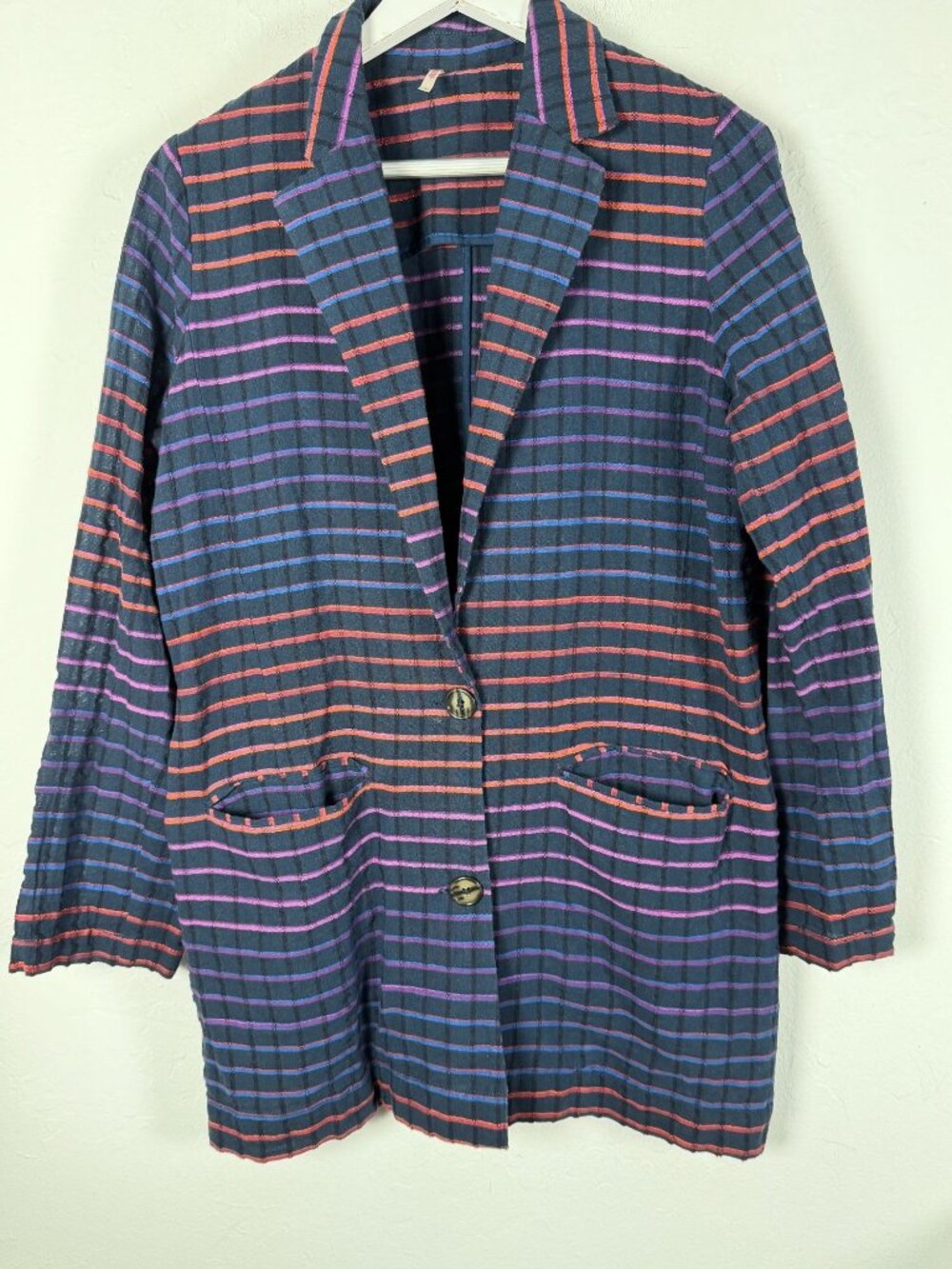 Free People Womens Better Together Blazer Two-Button Casual Boho Jacket Small